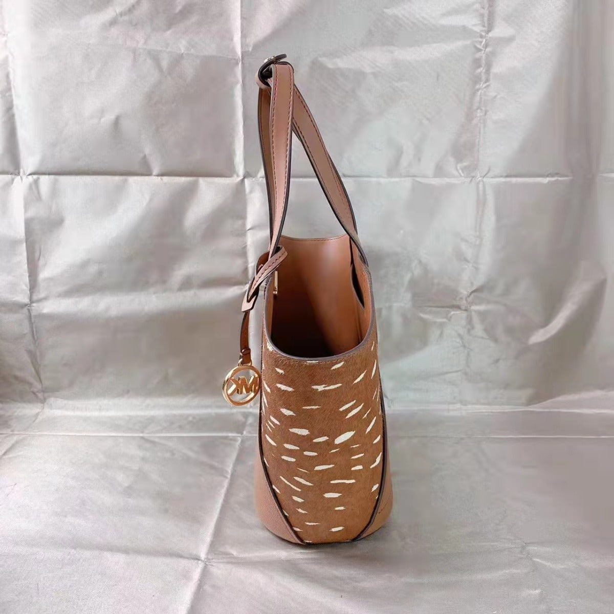 MICHAEL KORS 35F1GPAT5H PORTIA SMALL TOTE PEBBLED LEATHER HAIRCALF ACCENT BROWN MULT MICHAEL KORS 35F1GPAT5H PORTIA SMALL TOTE PEBBLED LEATHER HAIRCALF ACCENT BROWN MULT